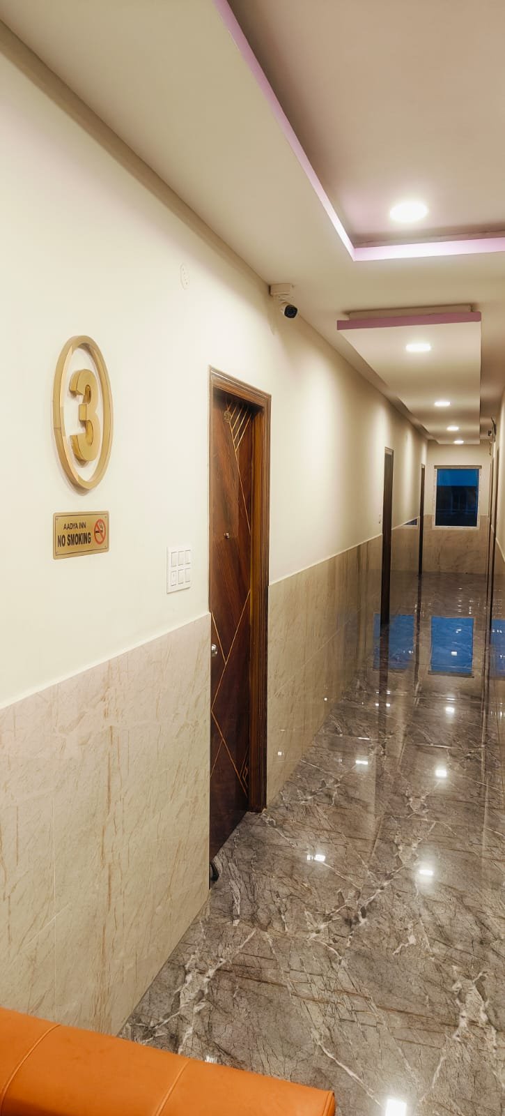Third floor corridor at Aadya Inn Tirupati