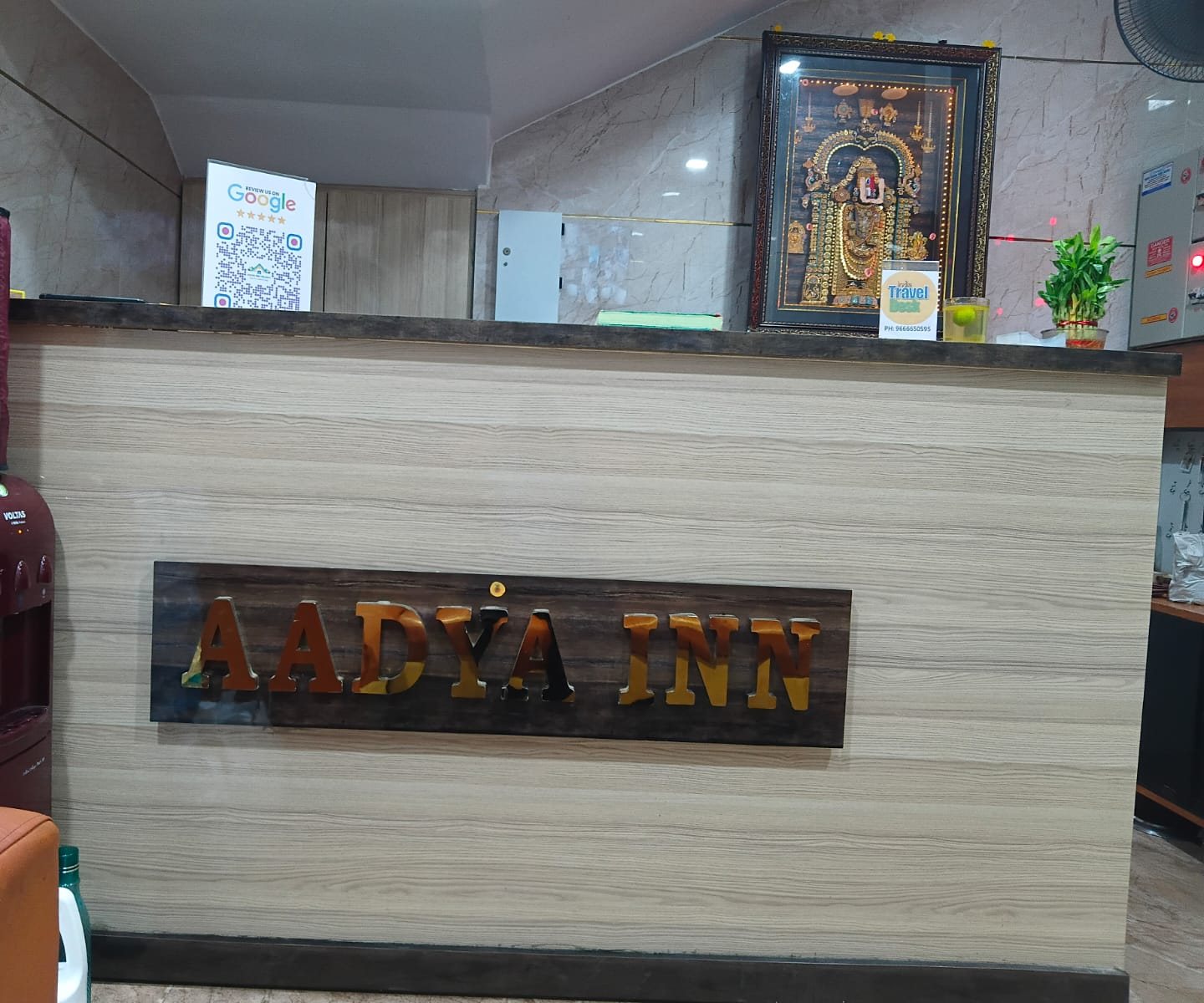 Front office desk at Aadya Inn Tirupati